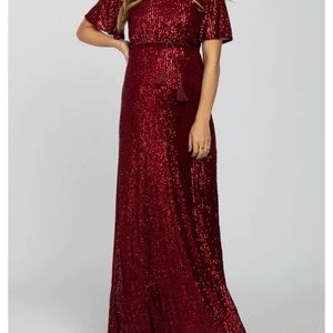 Pink blush maternity sequin gown